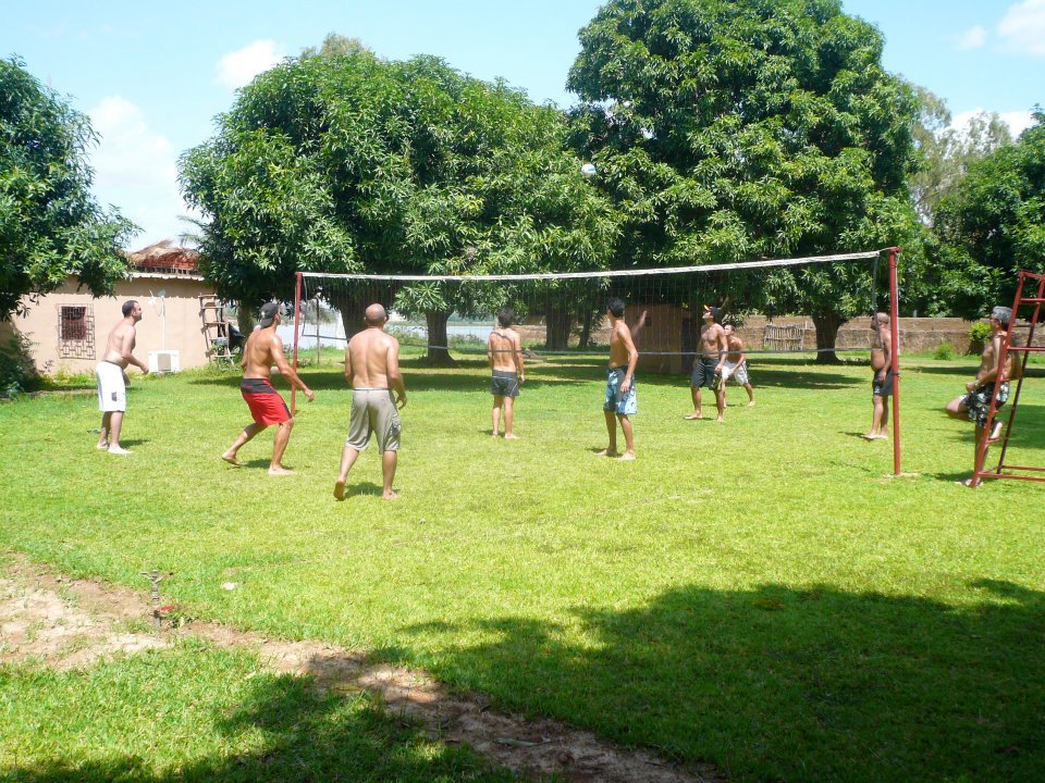 Game of volley ball at the BadaLodge in Bamakoko